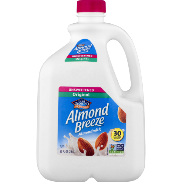 Blue Diamond Almond Breeze Unsweetened Original Almondmilk, 96 oz